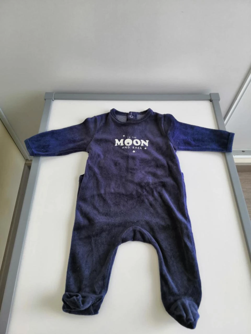Pyjama dors-bien en velours (Bleu marine) 3 mois Kiabi